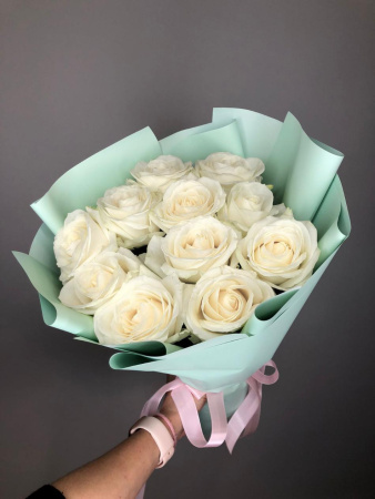 Букет_11 белых роз 40 см Букет_11 белых роз 40 см