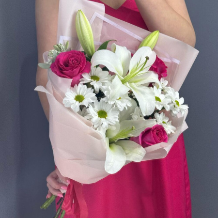 Букет_Букет с лилией и розой