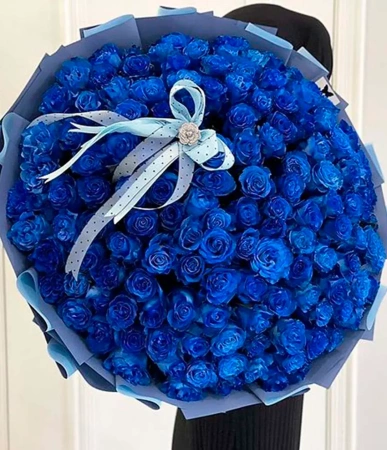 синей 101 розы 40 см