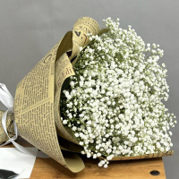 Букет_25 белых гипсофил в крафте Букет_25 белых гипсофил в крафте